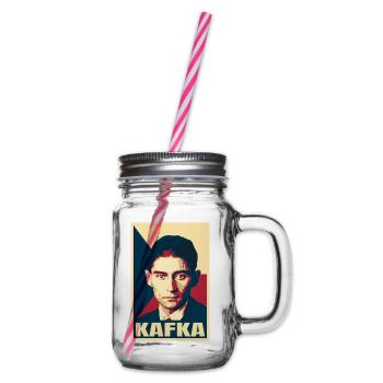 Franz Kafka Schriftsteller Klassische Literaturgeschichte - Henkelglas mit Schraubdeckel - Klar - Rechts