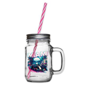 Miami Rennwochenende – Motorsport-Fan Florida - Henkelglas mit Schraubdeckel - Klar - Rechts