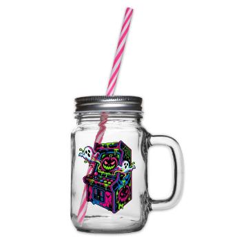 Neon Halloween Arcade Drips - Henkelglas mit Schraubdeckel - Klar - Rechts