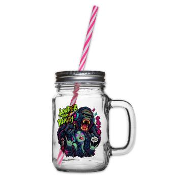 Lauter als Realität Neon-Gorilla - Henkelglas mit Schraubdeckel - Klar - Rechts