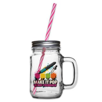 Make It Pop – Kein Feedback - Henkelglas mit Schraubdeckel - Klar - Rechts