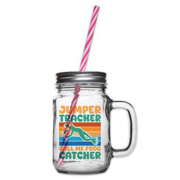 Frog Catcher Jumper Tracker Call Me Catcher Frog - Henkelglas mit Schraubdeckel - Klar - Rechts