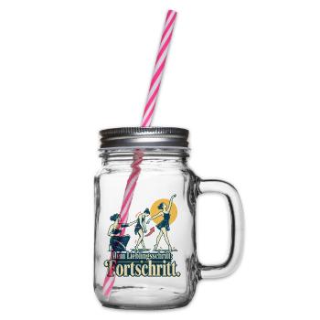 Tanzlehrer Spruch Fortschritt Tanzunterricht - Henkelglas mit Schraubdeckel - Klar - Rechts