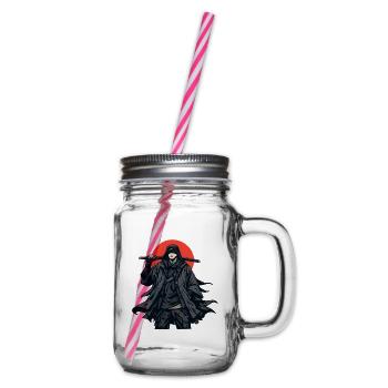 Schattendämon mit rotem Kreis - Henkelglas mit Schraubdeckel - Klar - Rechts