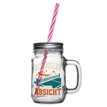 Netzroller sind Absicht – Lustiges Tischtennis - Henkelglas mit Schraubdeckel - Klar - Rechts
