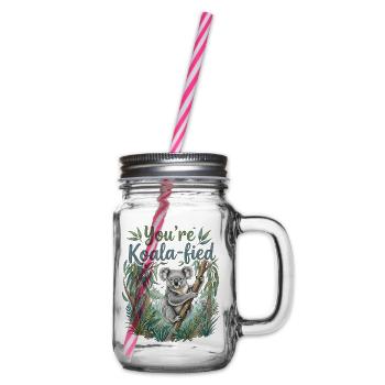 You're Koala-fied – Süßes Koala Bär Geschenk - Henkelglas mit Schraubdeckel - Klar - Rechts
