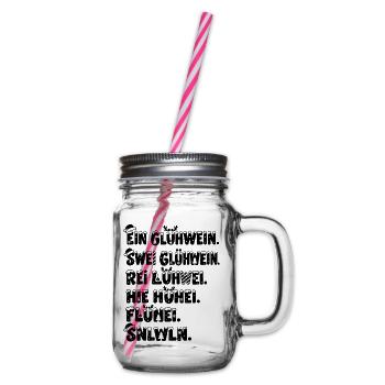 Lustiges Geschenk Glühwein Weihnachten Besoffen - Henkelglas mit Schraubdeckel - Klar - Rechts