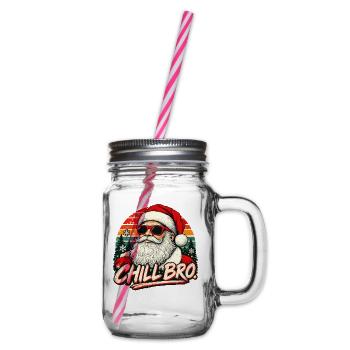  Cooler Santa Claus Sonnenbrille Chill Bro - Henkelglas mit Schraubdeckel - Klar - Rechts