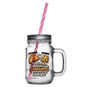 Croissants statt Cookies Parodie - Henkelglas mit Schraubdeckel - Klar - Rechts