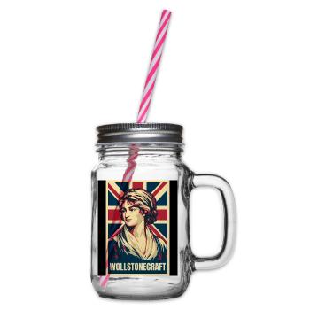 Mary Wollstonecraft UK Pop Art - Henkelglas mit Schraubdeckel - Klar - Rechts