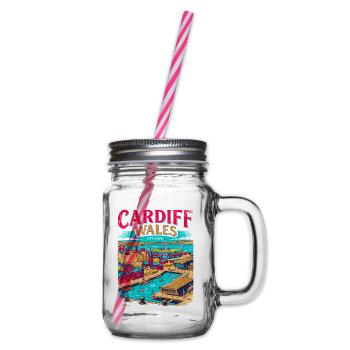 Cardiff Wales City Centre Bay Travel - Henkelglas mit Schraubdeckel - Klar - Rechts