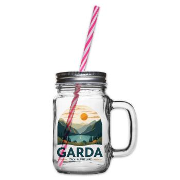 Garda Italy Alpine Lake - Henkelglas mit Schraubdeckel - Klar - Rechts