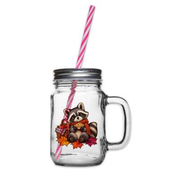 Herbst-Waschbär-Picknick - Henkelglas mit Schraubdeckel - Klar - Rechts