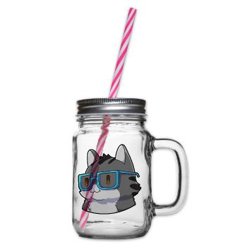  Mathe Katze Nerd - Henkelglas mit Schraubdeckel - Klar - Rechts
