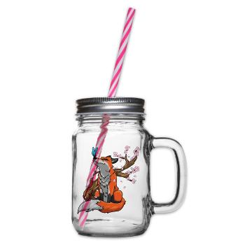 Fuchs Kirschblüten - Henkelglas mit Schraubdeckel - Klar - Rechts