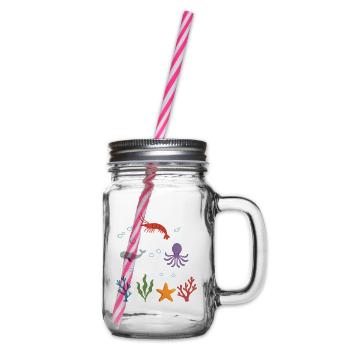 Garnele Unterwasser Kinder Wal - Henkelglas mit Schraubdeckel - Klar - Rechts