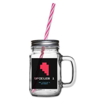 Gamer 2 - Henkelglas mit Schraubdeckel - Klar - Rechts
