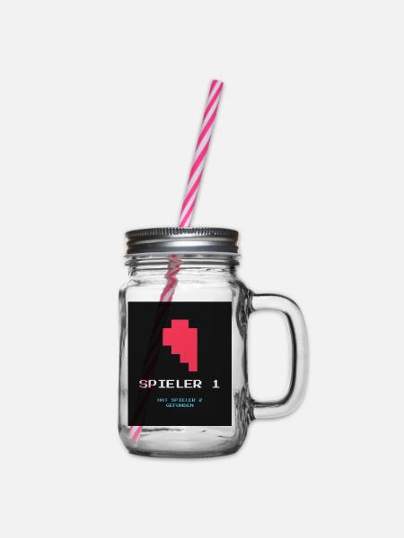 Gamer 2 - Henkelglas mit Schraubdeckel - Klar