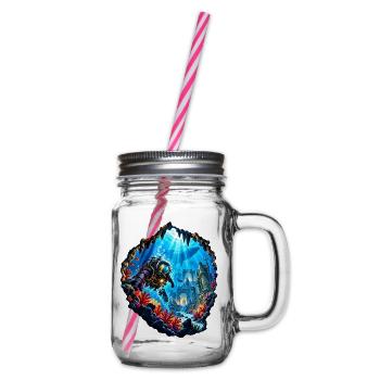 Taucher Unterwasserruinen Expedition Tauchen - Henkelglas mit Schraubdeckel - Klar - Rechts