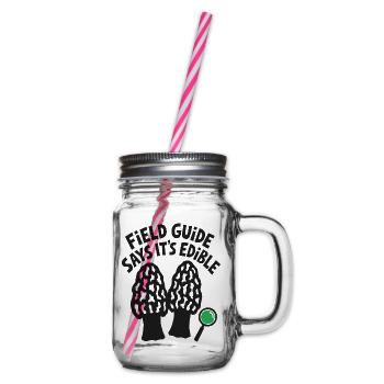 Pilzsammler – Field Guide Says It's Edible - Henkelglas mit Schraubdeckel - Klar - Rechts