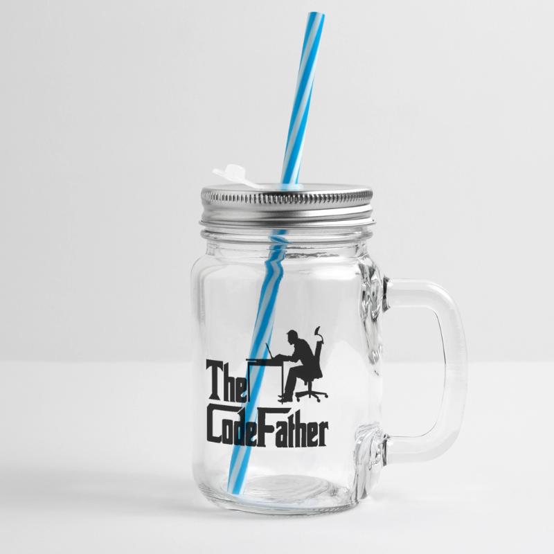 The Codefather Programmer Coder Developer Software Henkelglas mit Schraubdeckel
