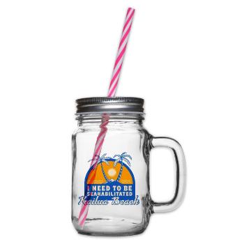 I Need To Be Seahabilitated Kailua Beach Summer - Henkelglas mit Schraubdeckel - Klar - Rechts