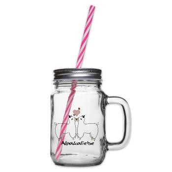 Alpaka Liebe Design - Henkelglas mit Schraubdeckel - Klar - Rechts