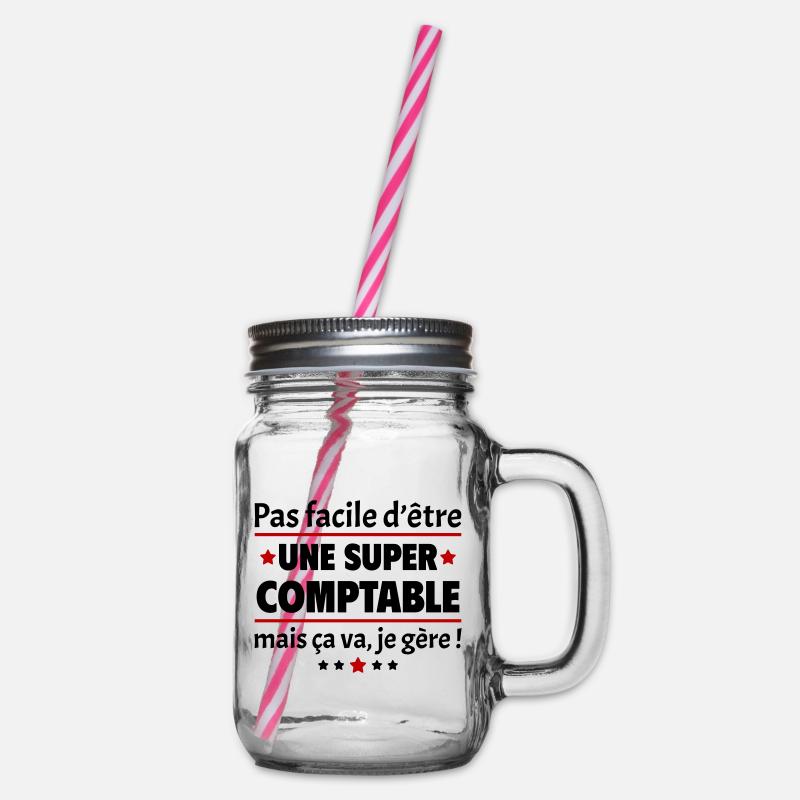 Pas facile d'être une super comptable, cadeau noël - Bocal à boisson - transparent