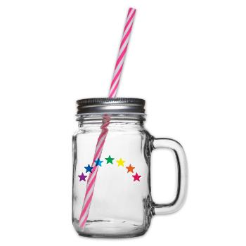 Regenbogensterne - Henkelglas mit Schraubdeckel - Klar - Rechts