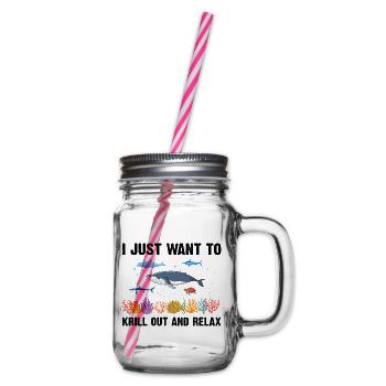 Marine Nature Marine Biologist Marine Marine Biology Ocean - Glass jar with handle and screw cap - clear - Right