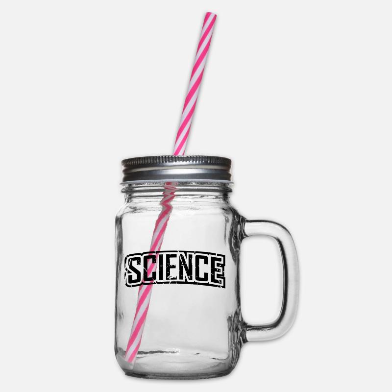 vintage science script logo en détresse - Bocal à boisson - transparent