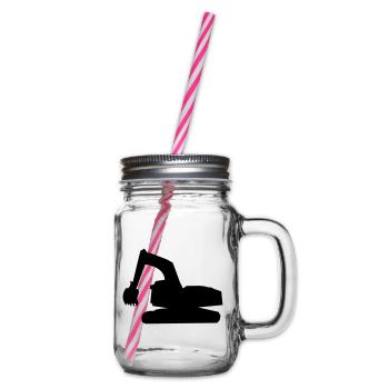excavator - Glass jar with handle and screw cap - clear - Right