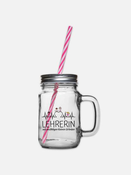 Lehrerin aus unzähligen kleinen Gründen - Henkelglas mit Schraubdeckel - Klar
