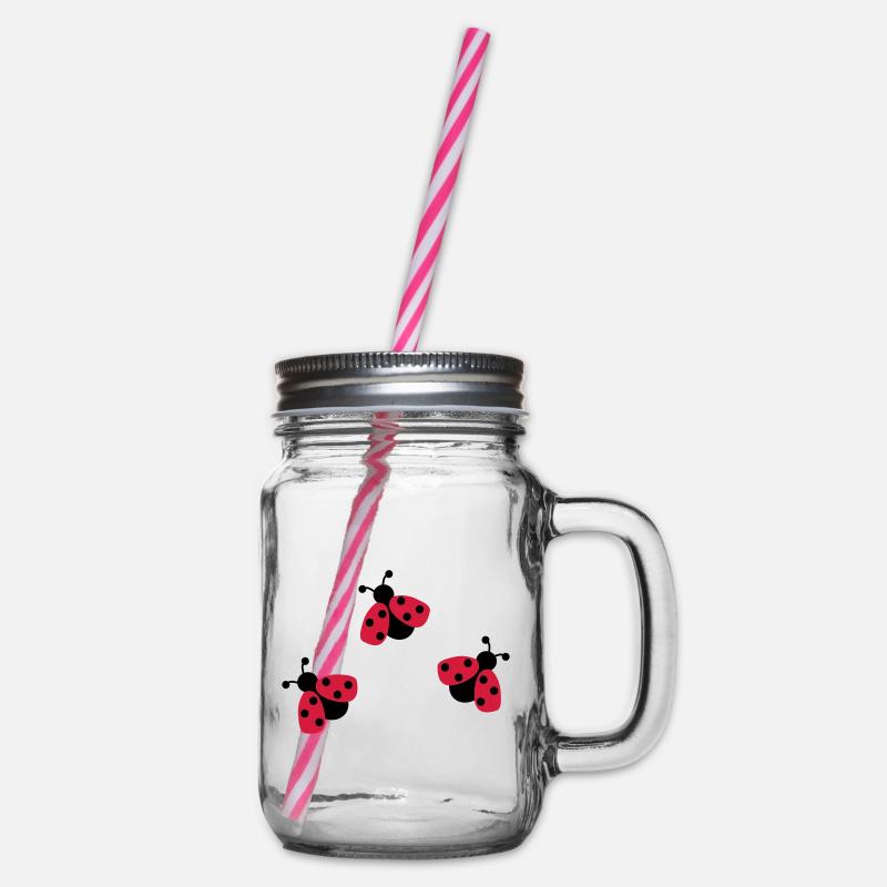 Marienkäfer - Henkelglas mit Schraubdeckel - Klar