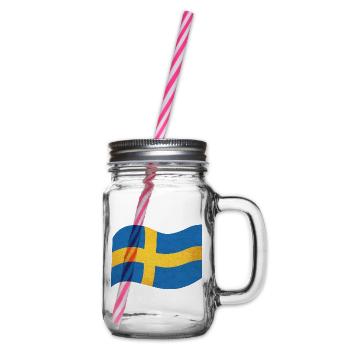 Le drapeau de la Suède Sverige - Bocal à boisson - transparent - Droite