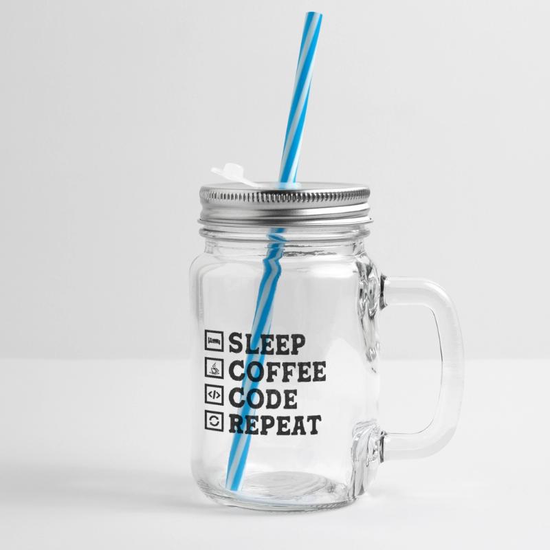 Kaffee-Codierung Programmierer Programmierer Entwickler Nerd Coff Henkelglas mit Schraubdeckel