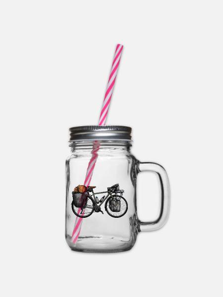 Bike riding - gone bikepacking - Henkelglas mit Schraubdeckel - Klar