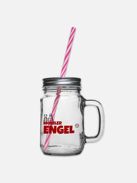 Mobiler Engel - Henkelglas mit Schraubdeckel - Klar