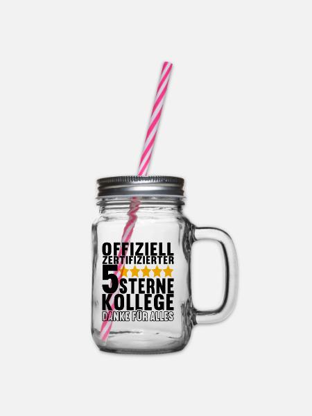 Abschiedsgeschenk Kollegen Jobwechsel - Henkelglas mit Schraubdeckel - Klar