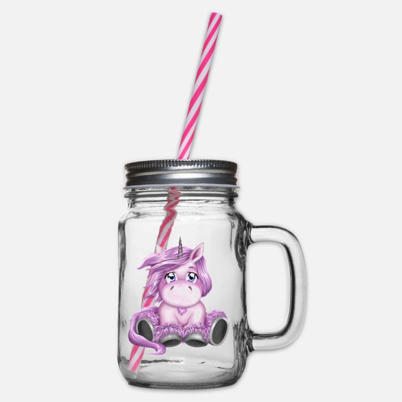 Licorne rose douce créature mythique - Bocal à boisson - transparent