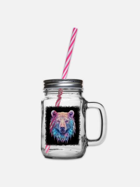 funny sayings coati quote panda jokes gift idea - Henkelglas mit Schraubdeckel - Klar