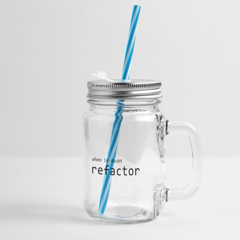 Programmer - refactor code Glass jar with handle and screw cap