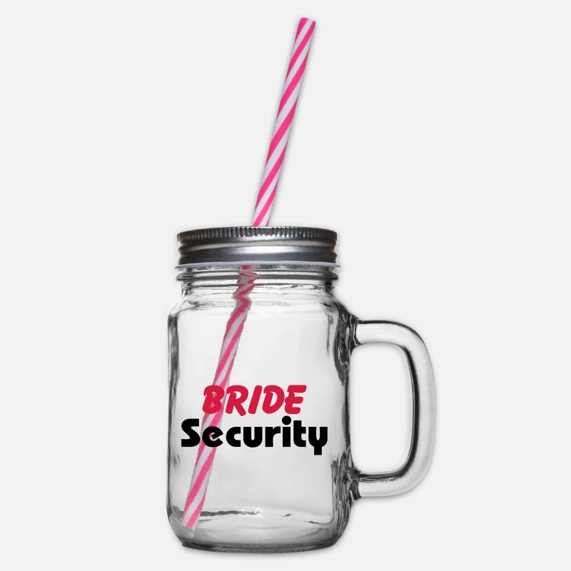Bride Security - Glass jar with handle and screw cap - clear