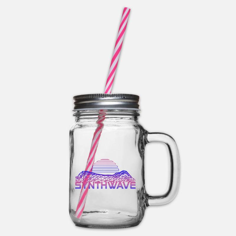 Retrowave Synthwave 80s Design - Henkelglas mit Schraubdeckel - Klar