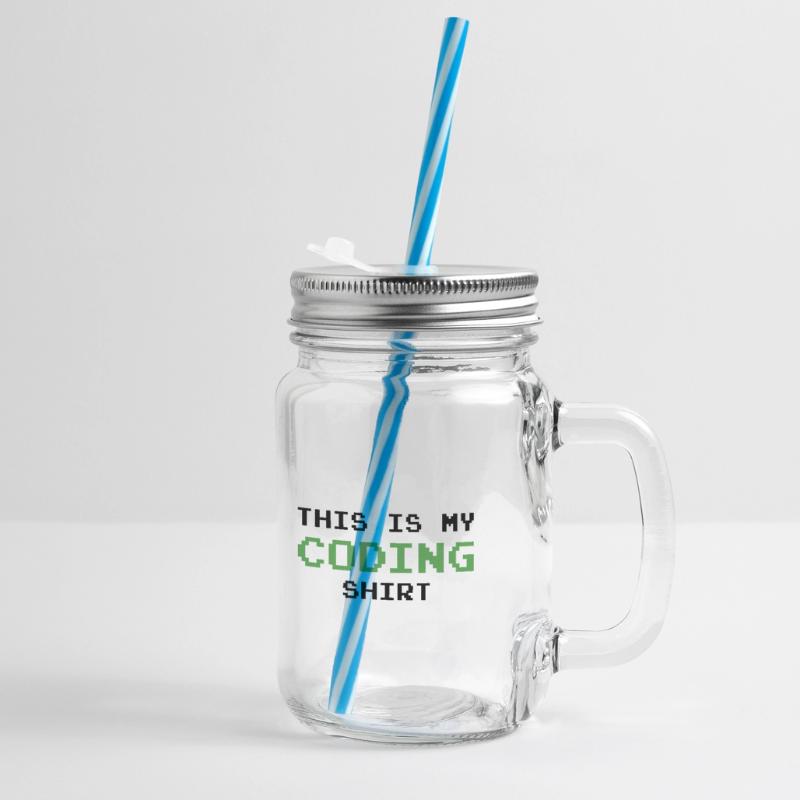 This Is My Coding Shirt Coder Programmer Computer Henkelglas mit Schraubdeckel