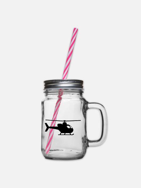 Hubschrauber - Henkelglas mit Schraubdeckel - Klar
