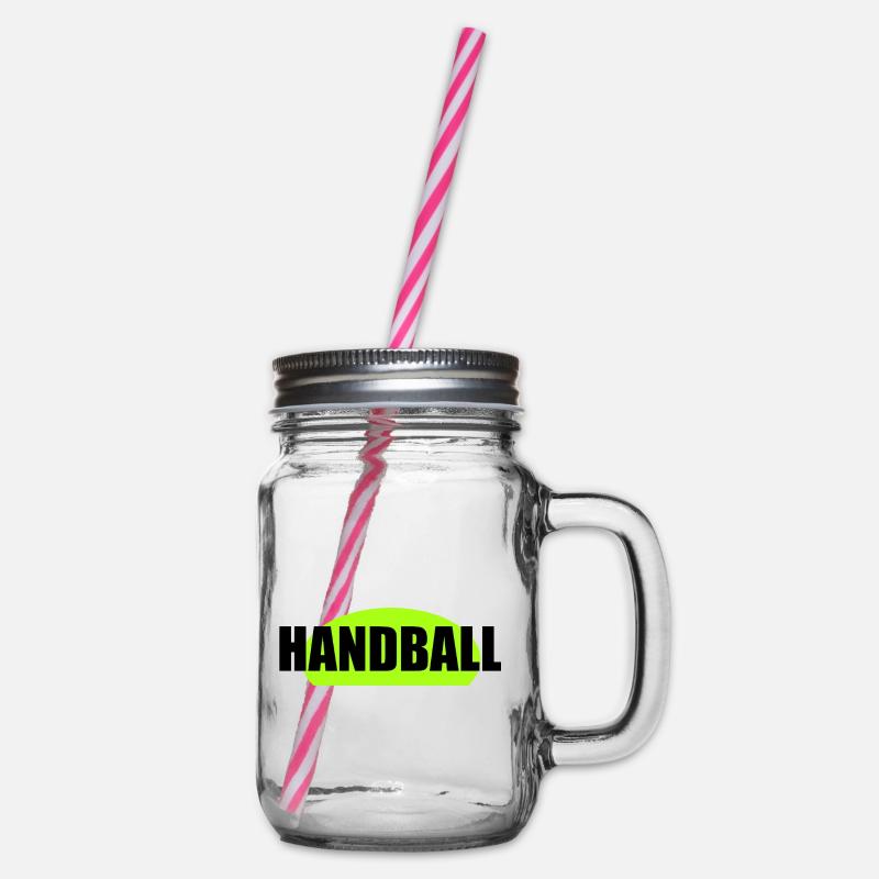 Impression néon vert néon de handball - Bocal à boisson - transparent