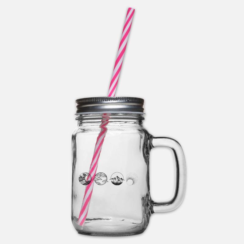Elements Drawing Design print elements - Glass jar with handle and screw cap - clear