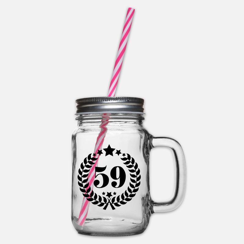 couronne 59e anniversaire - anniversaire Couronne - Bocal à boisson - transparent
