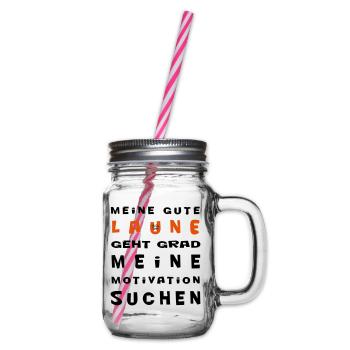 Meine gute Laune - Henkelglas mit Schraubdeckel - Klar - Rechts